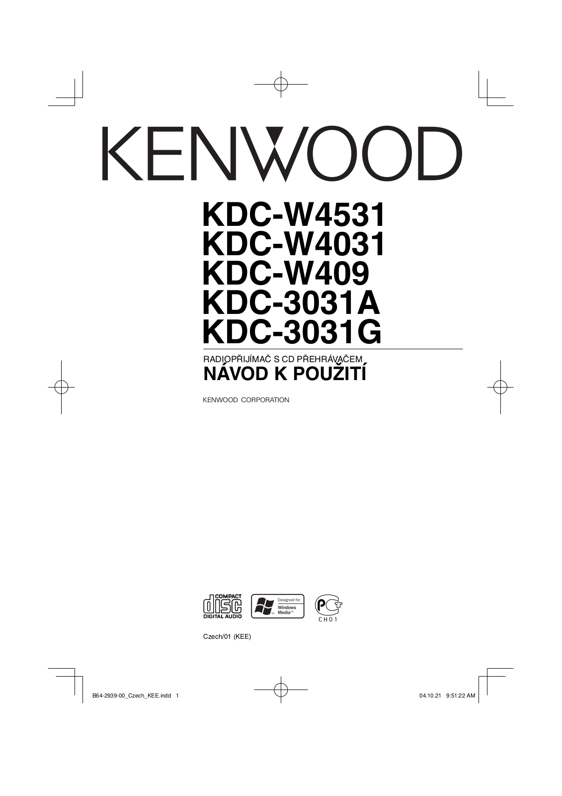 Kenwood KDC-3031A, KDC-W409, KDC-W4531, KDC-W4031, KDC-3031G User Manual