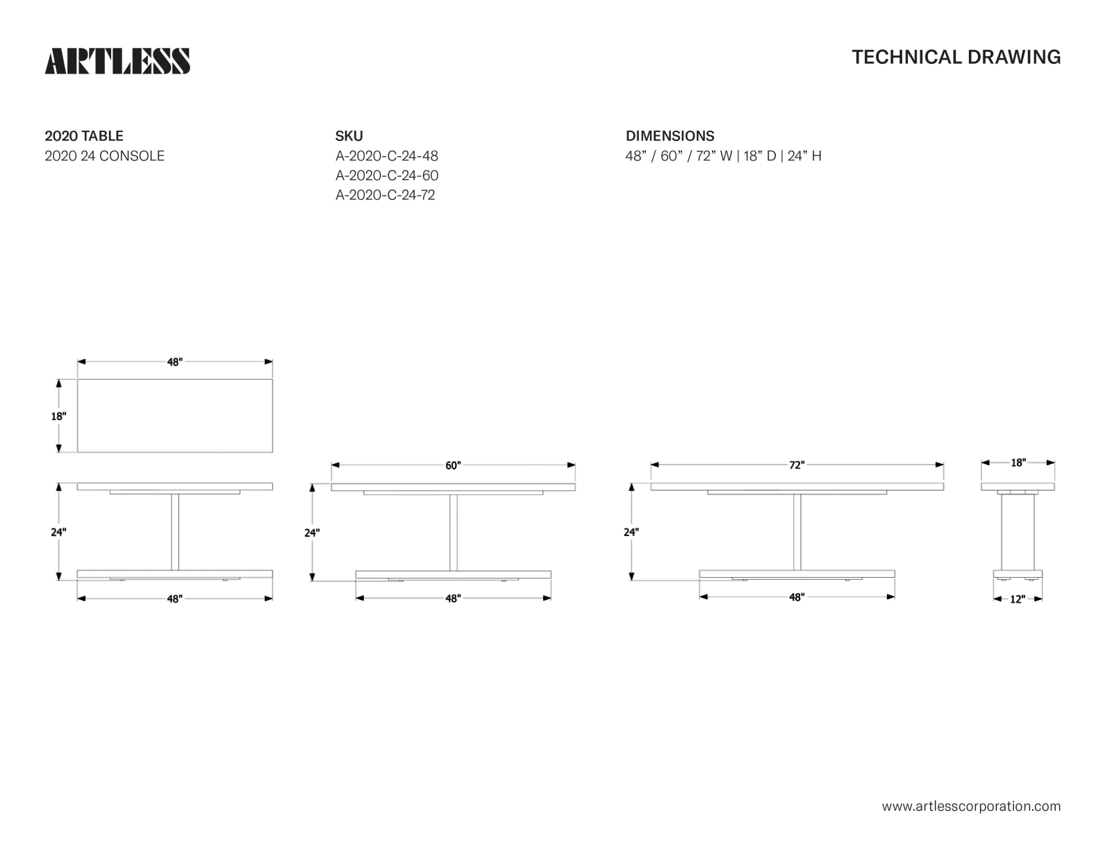 ARTLESS LYS1316 Dimentions - ManualMachine.com