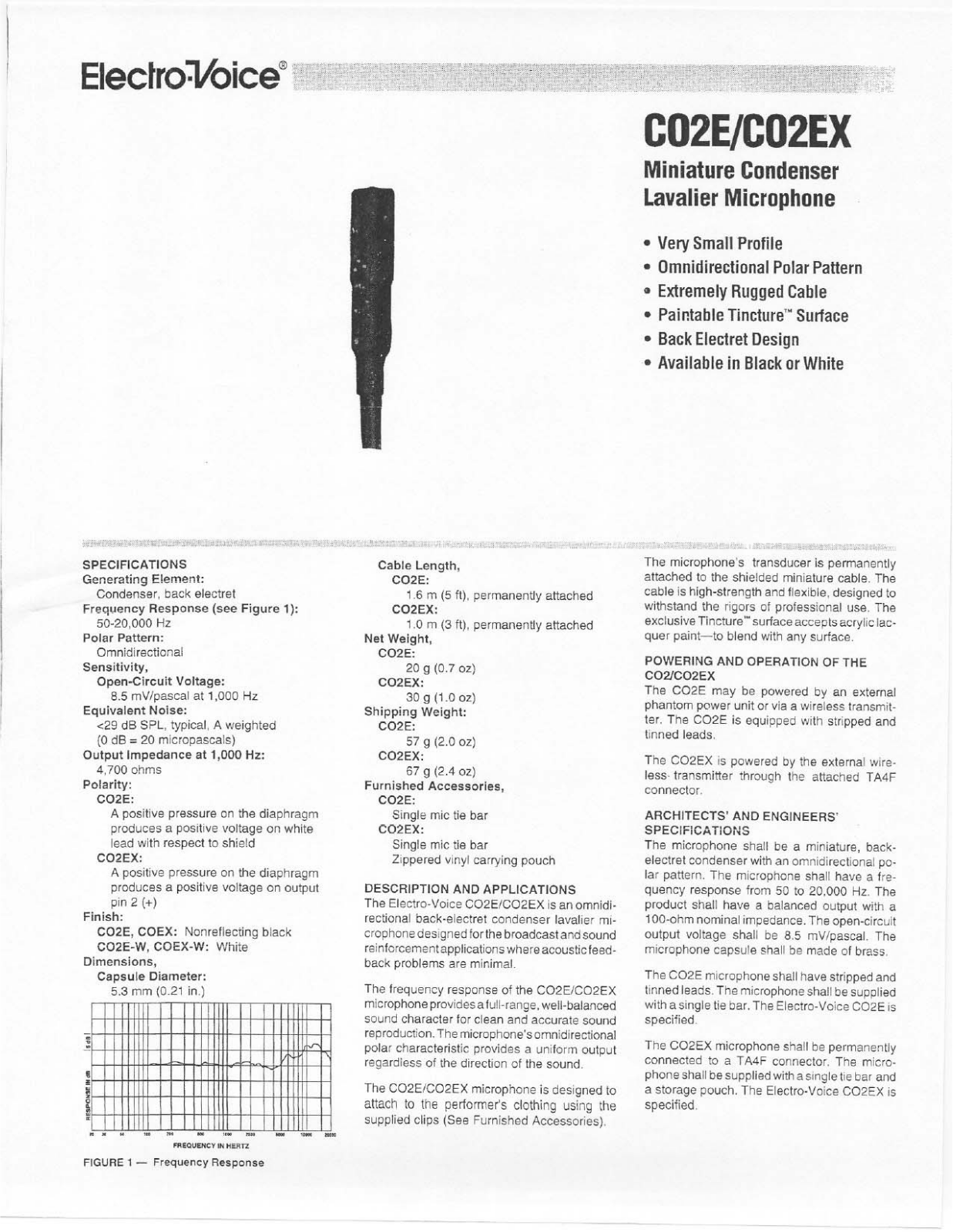 Electro-voice CO2EX DATASHEET