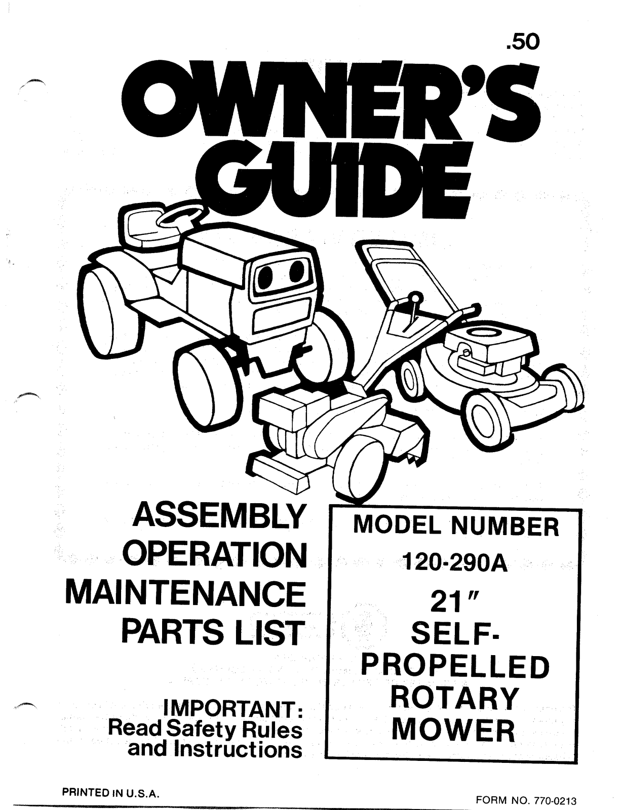 Mtd 120-190A owners Manual