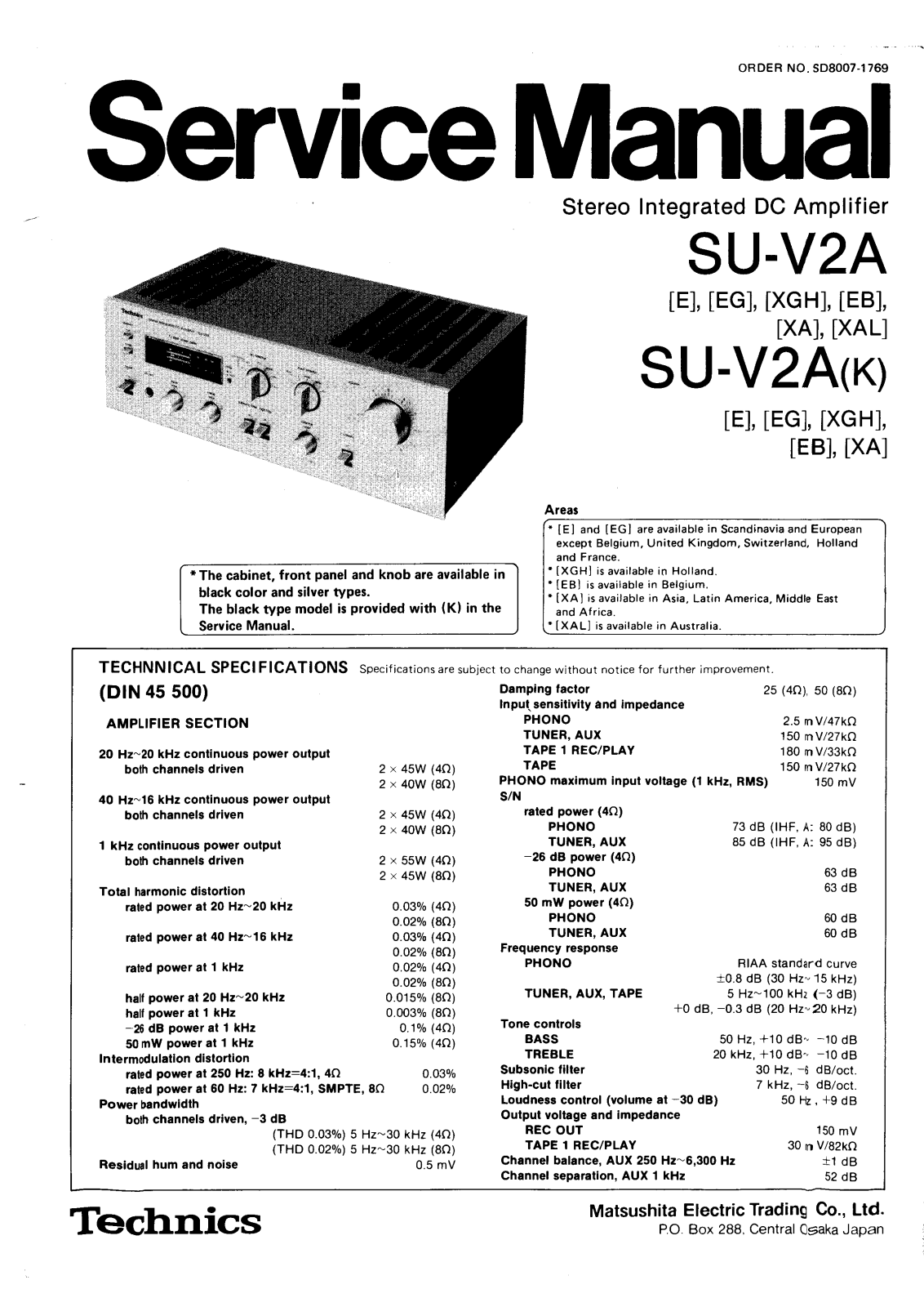 Technics SU-V-2-A Service Manual