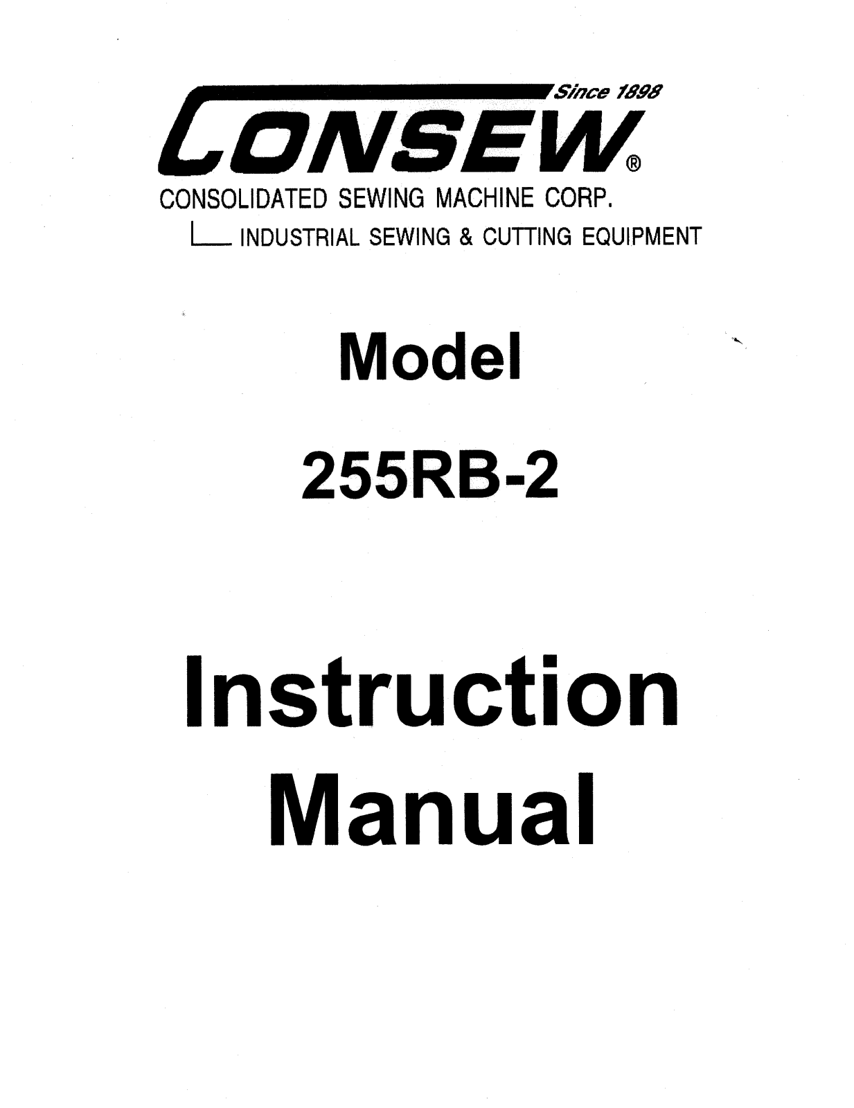 CONSEW 255RB-2 Instruction Manual