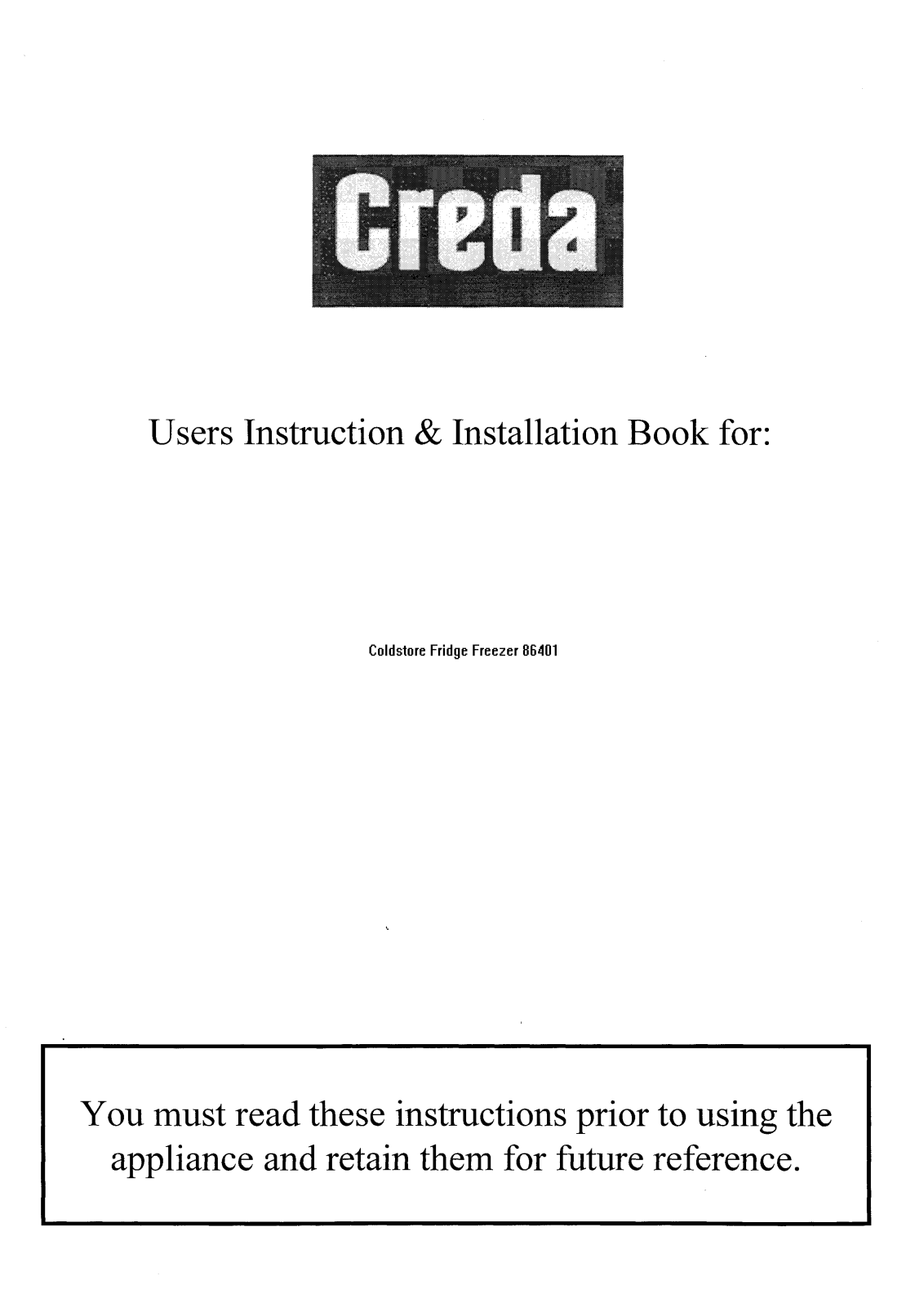 Creda HB86401 User Manual