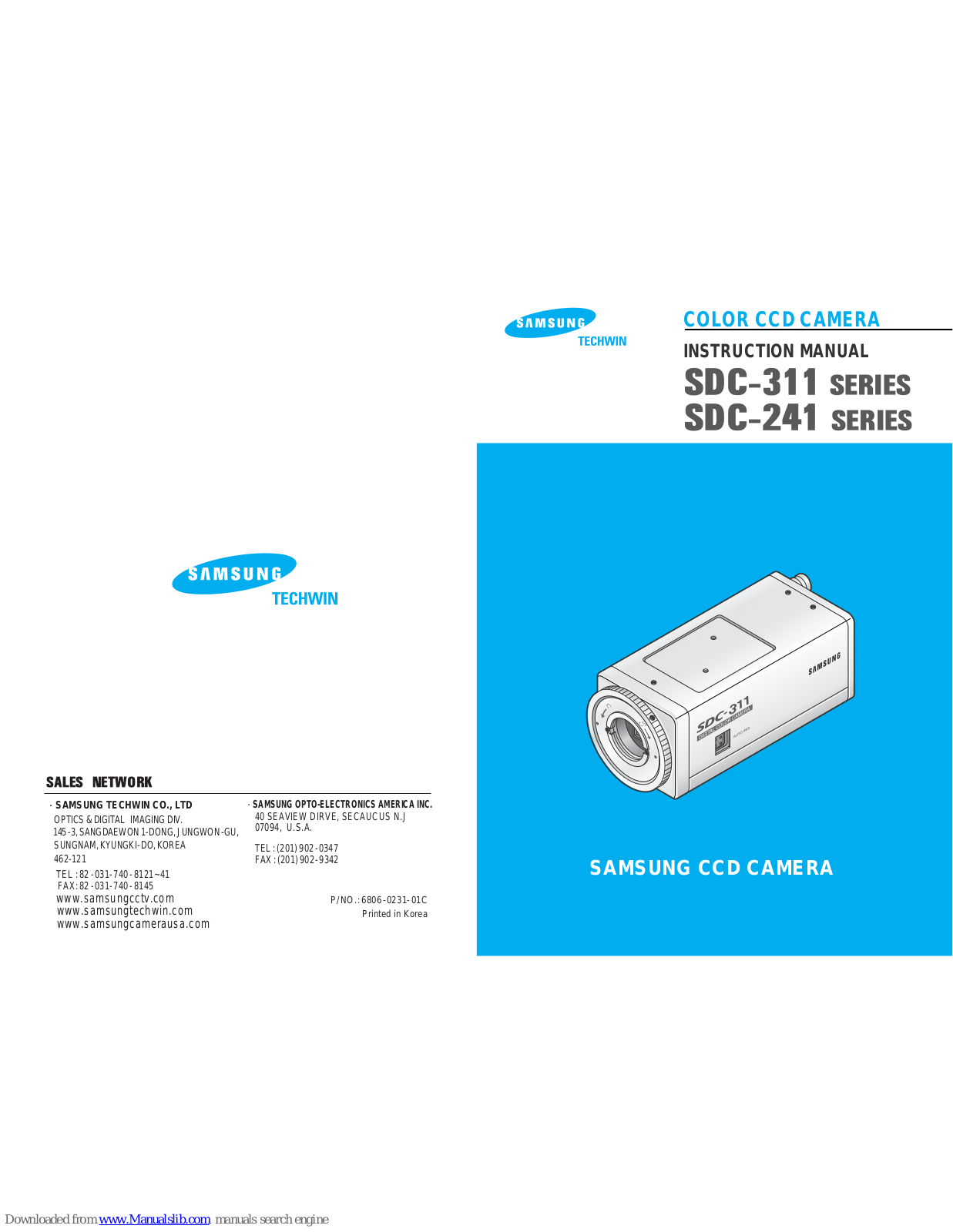 Samsung SDC-241 SERIES, SDC-311 SERIES Instruction Manual