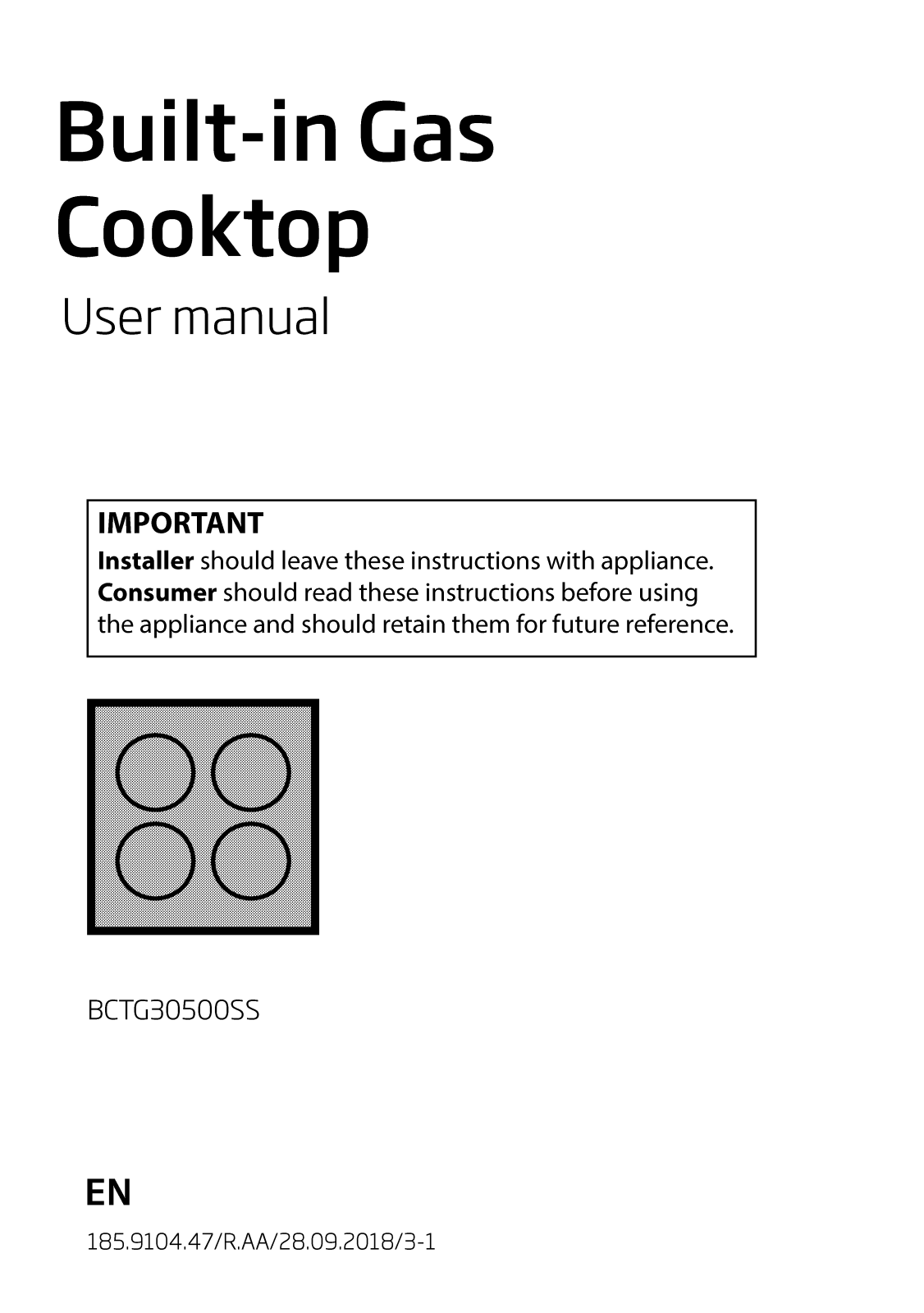 Beko BCTG30500SS User Manual