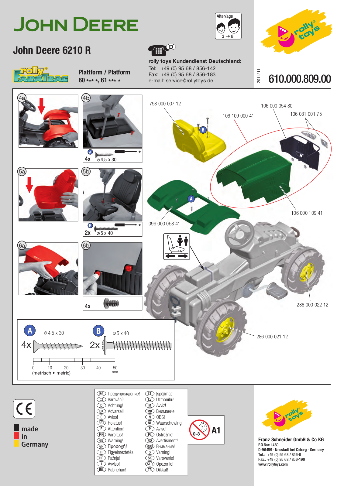 ROLLY TOYS 610.000.809.00 Assembly Manual