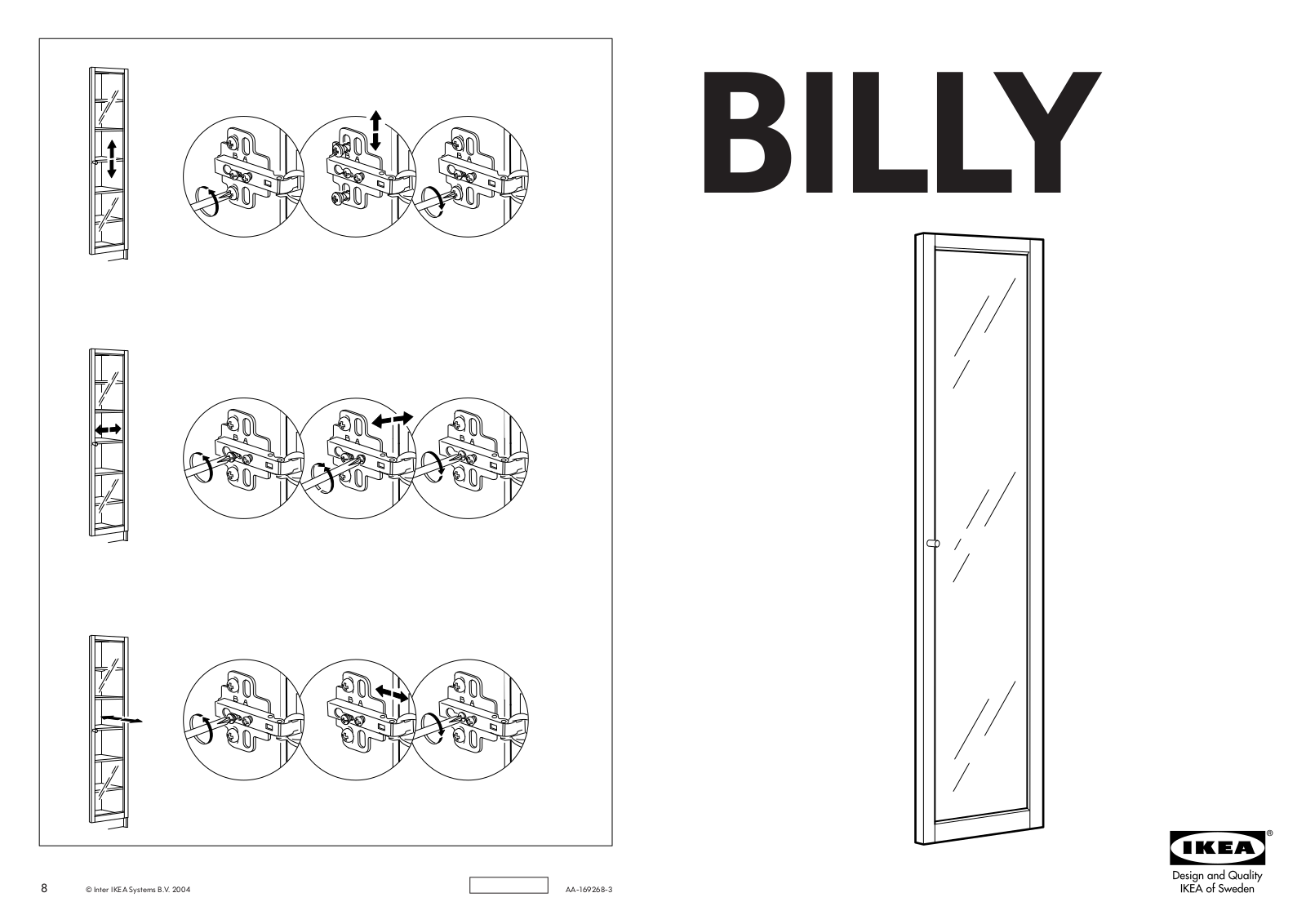 IKEA BILLY BYOM GLASS DOOR 80  TALL Assembly Instruction