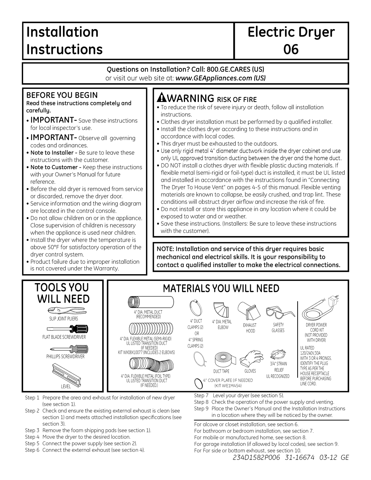 GE DCCB330EJ2WC, DCCB330EJ3WC, DNCD450EG8WC, DNCD450EGAWC Installation Guide - ManualMachine.com