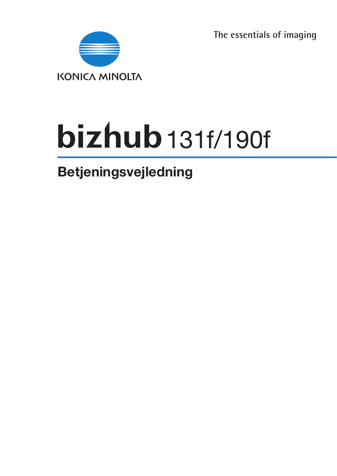 Konica minolta BIZHUB 190F, BIZHUB 131F User Manual