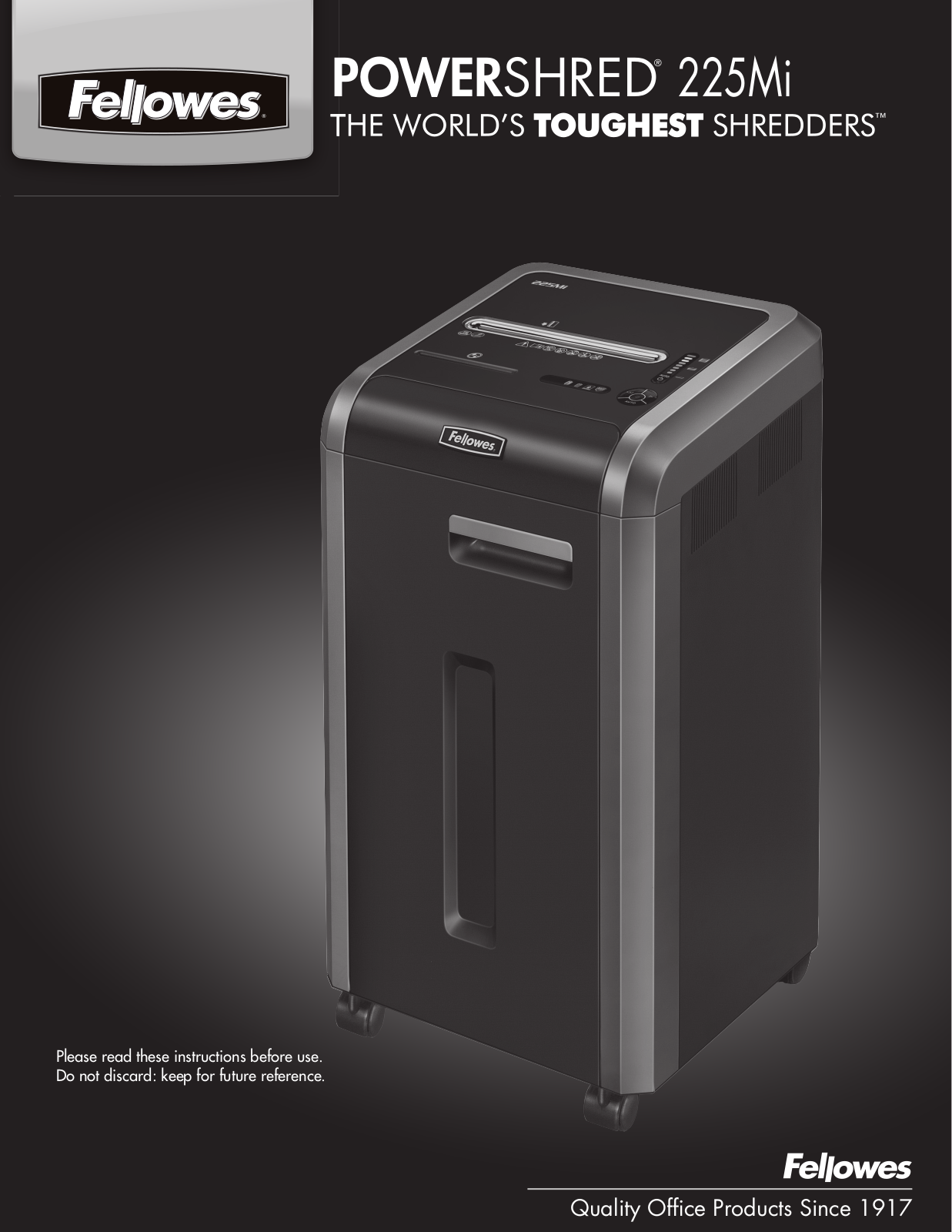 Fellowes 225Mi User Manual