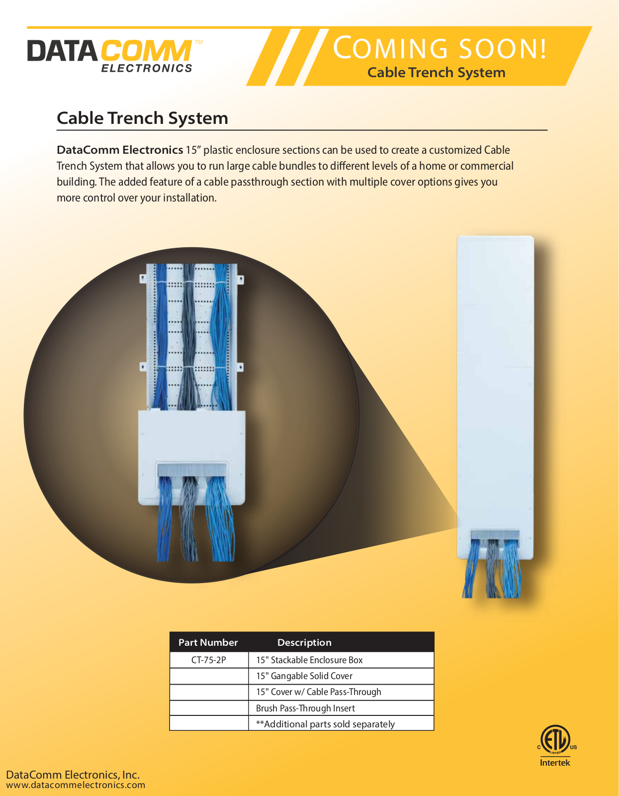 DataComm CT-75-2P Specsheet