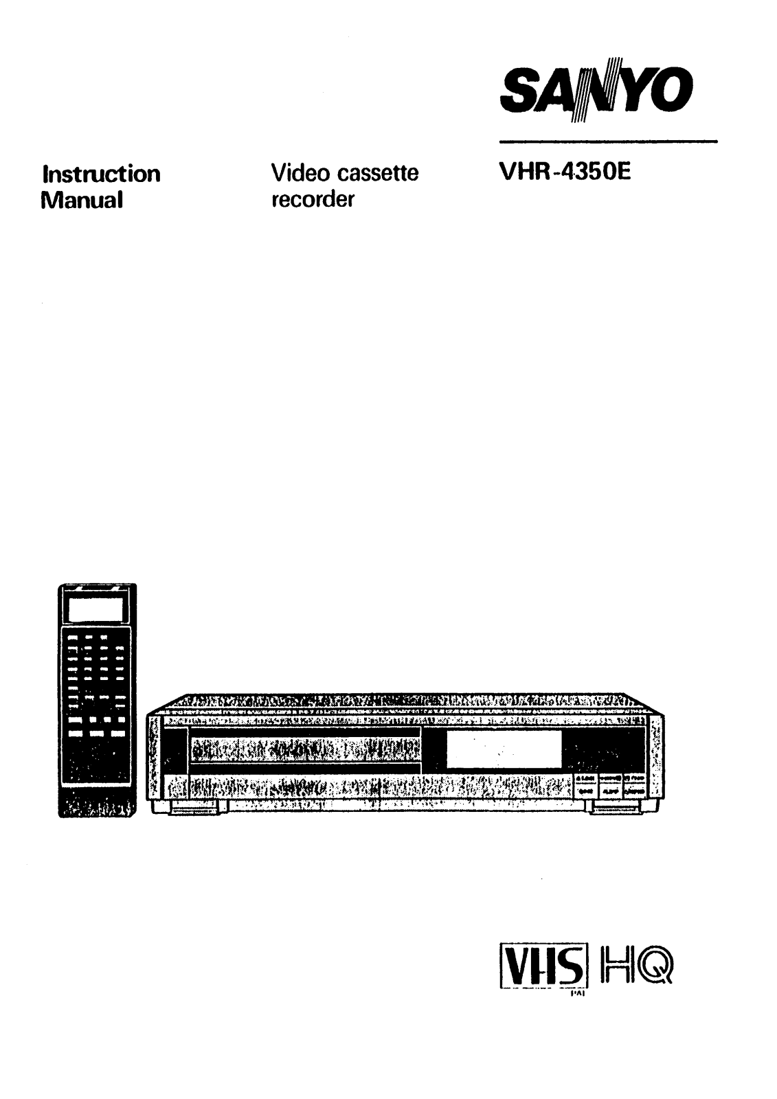 Sanyo VHR-4350E Instruction Manual