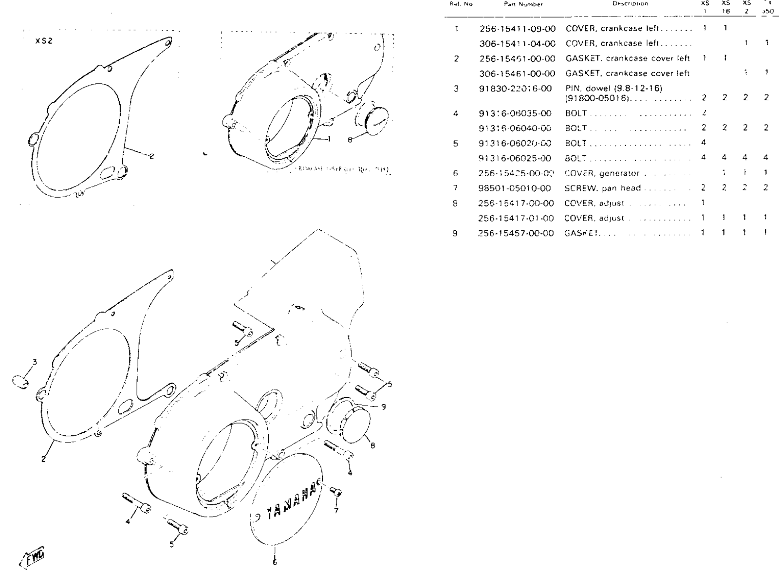 Yamaha XS650 1970-1979 Service Manual casecover