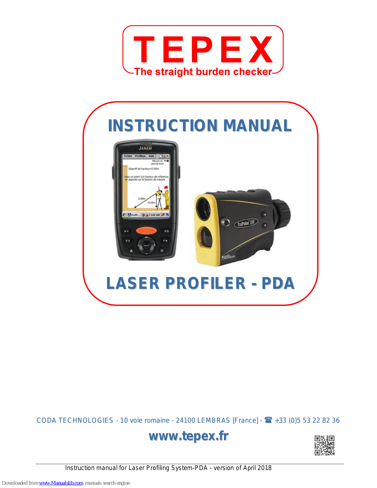 Tepex LASER PROFILER - PDA Instruction Manual