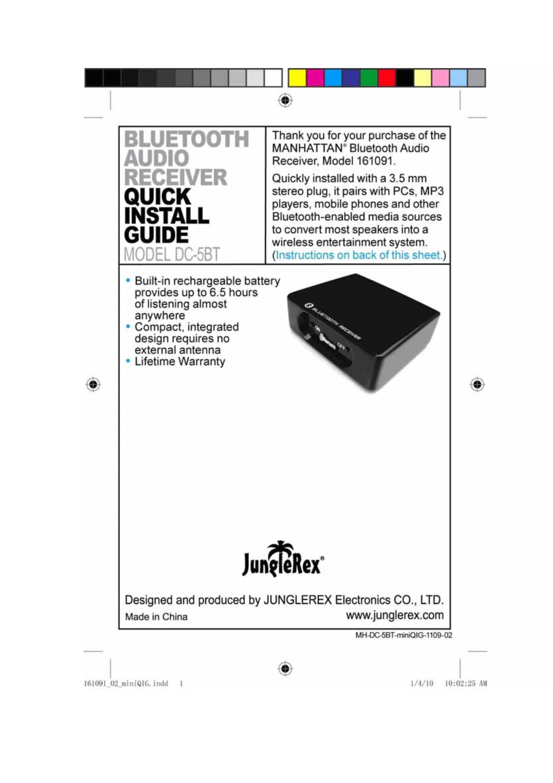 JUNGLEREX ELECTRONICS BDXTT Users Manual