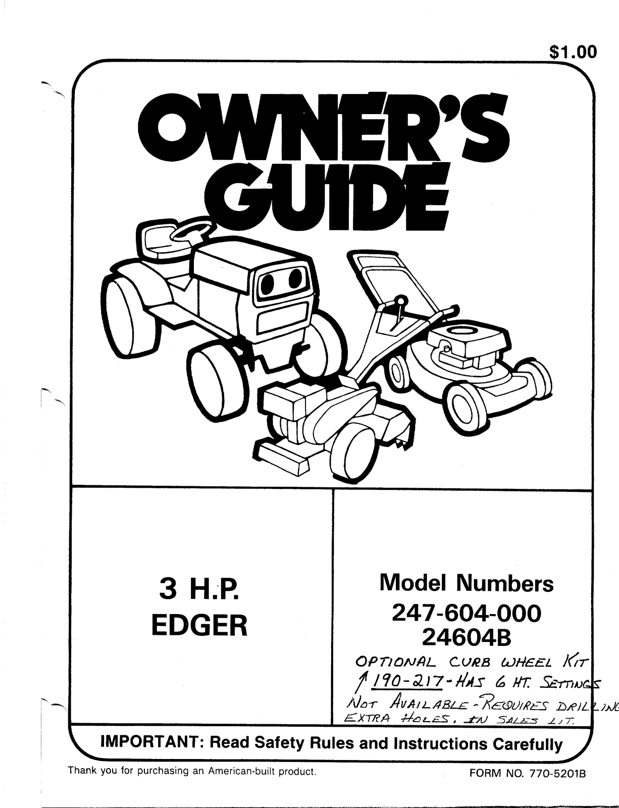 MTD 247-604-000 User Manual