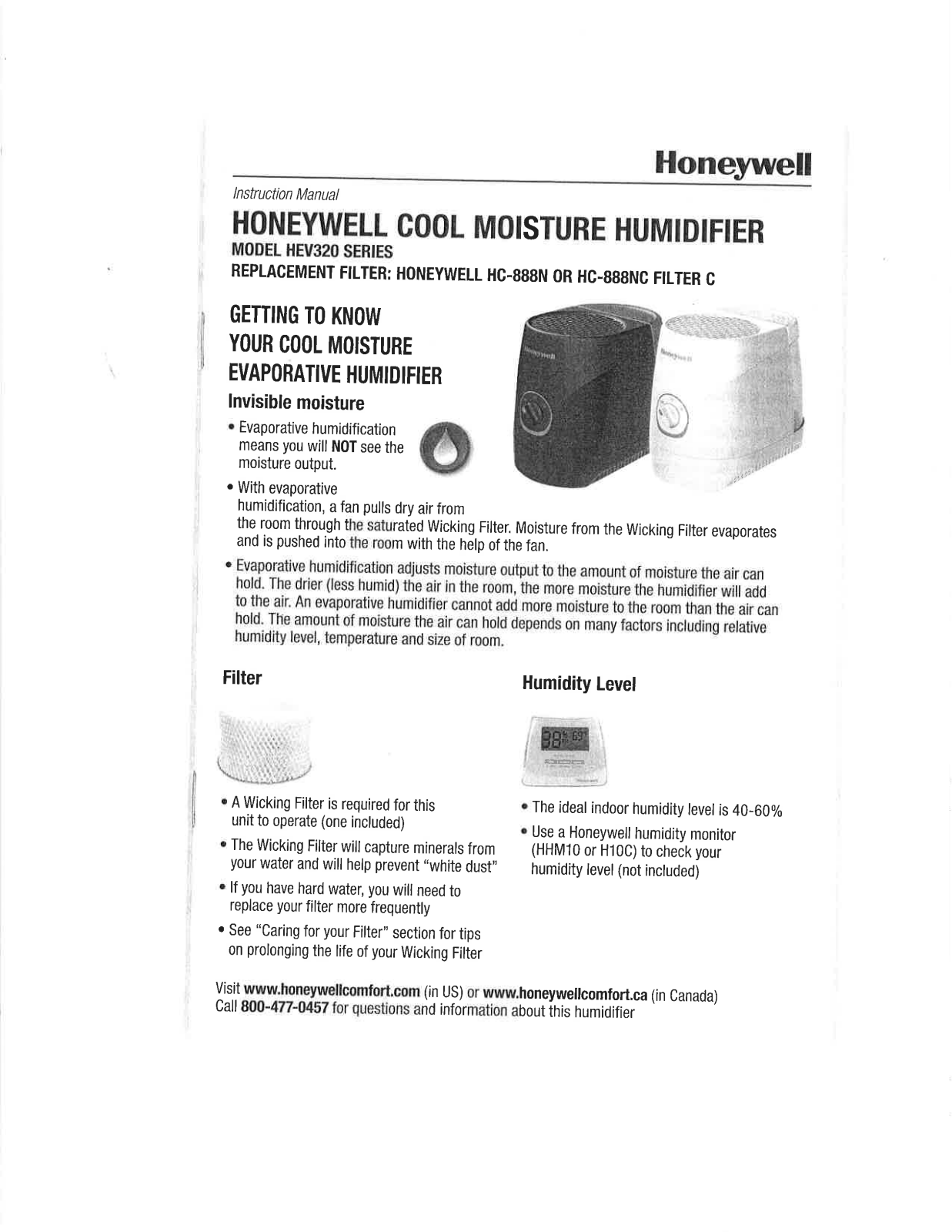 Honeywell HEV-320B User Manual