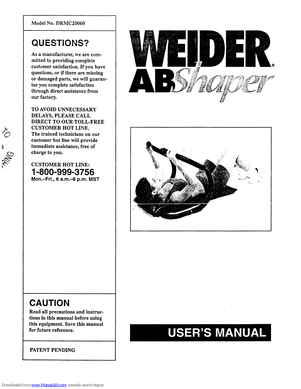 Weider DRMC20060 User Manual