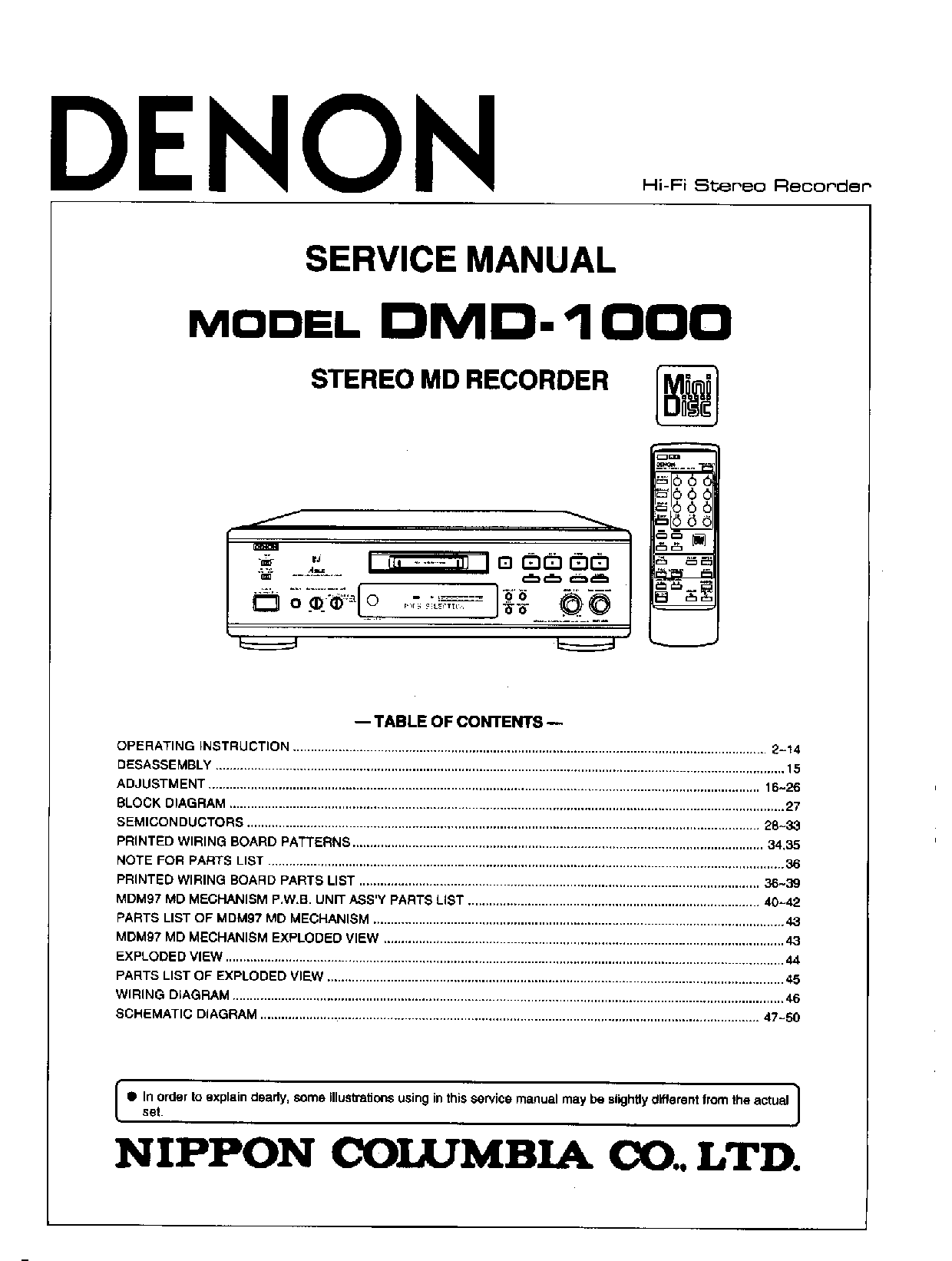 Denon DMD-1000 Service Manual