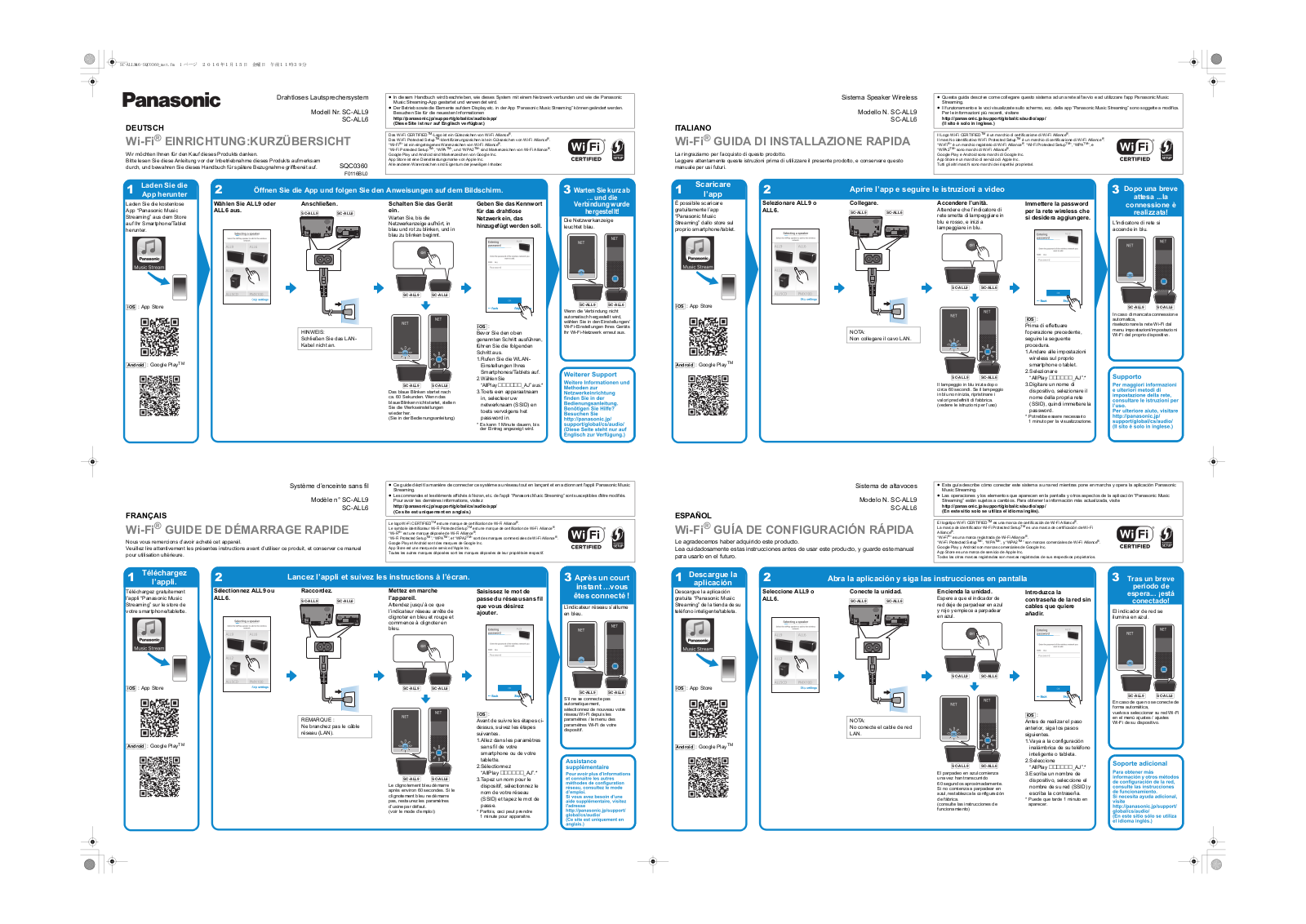 PANASONIC SCALL6EG, SCALL9EG User Manual