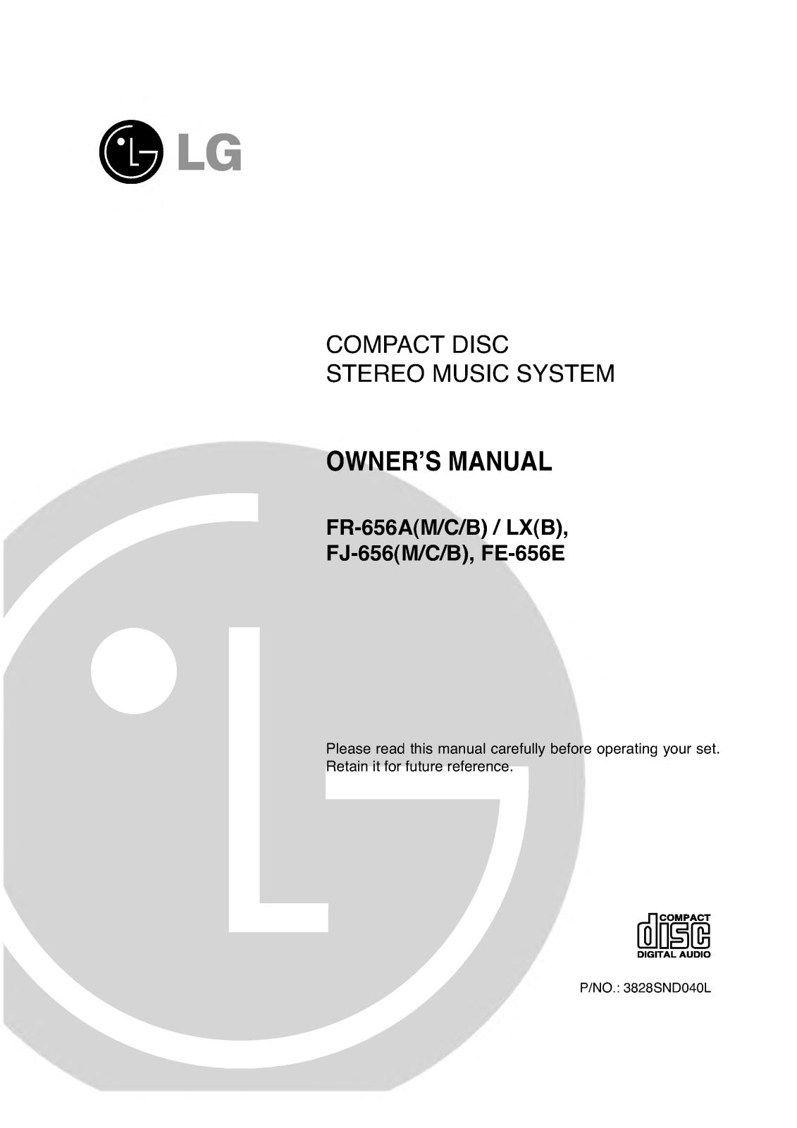 LG FE-656E, FJ-656 Manual