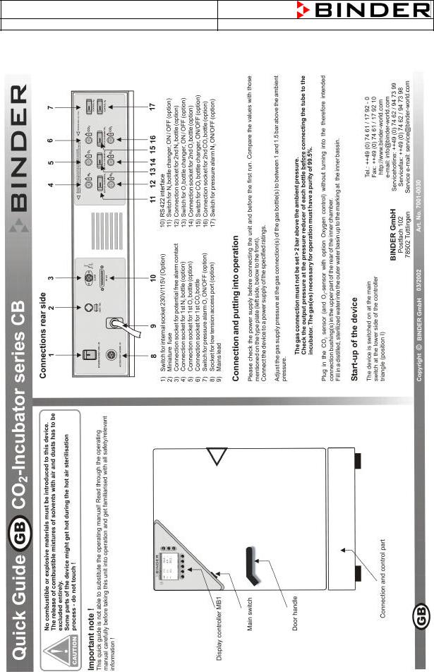 Binder CB User manual