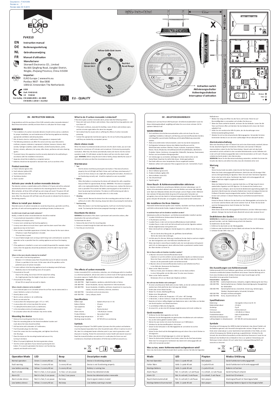 Elro FV4310 User manual