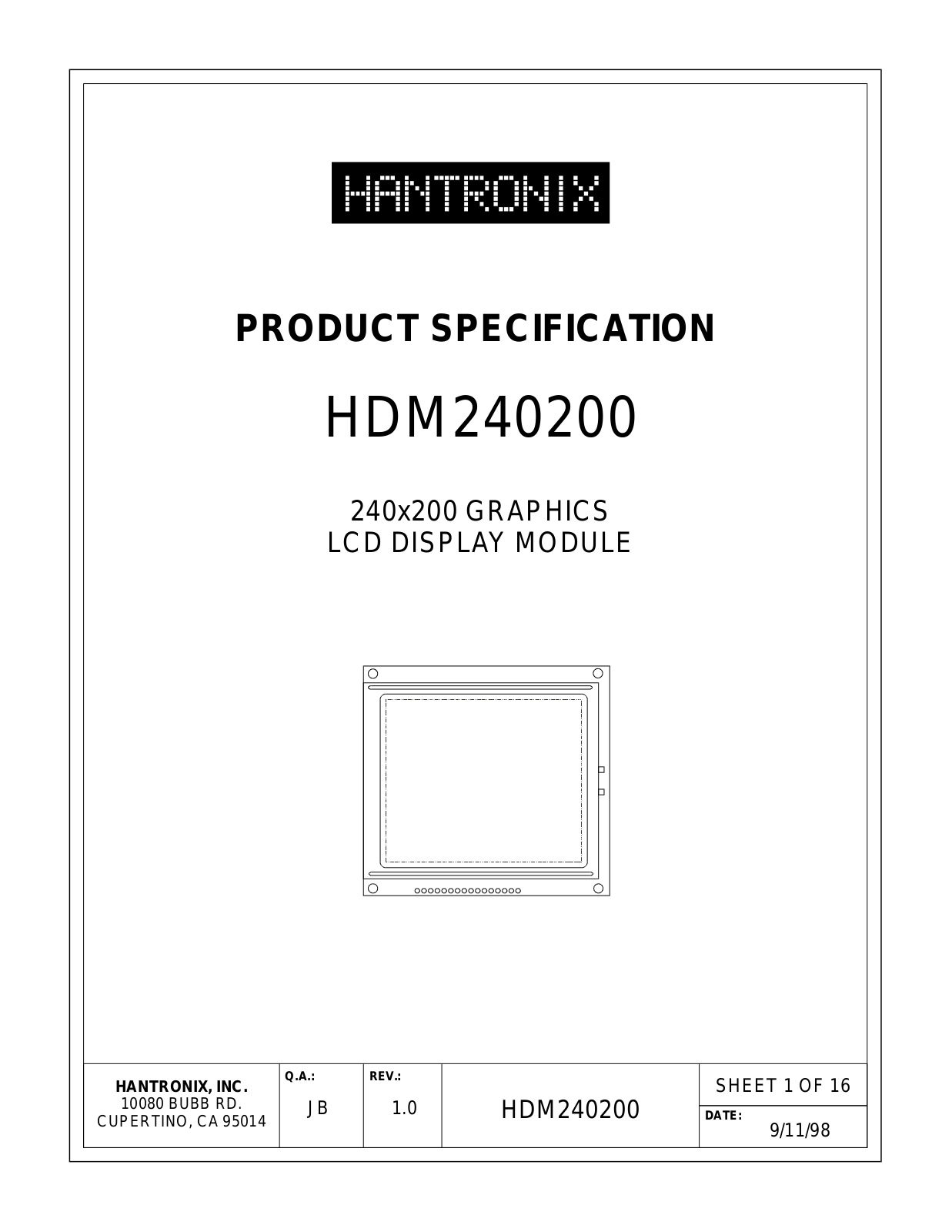 HANTRONIX HDM240200 Datasheet