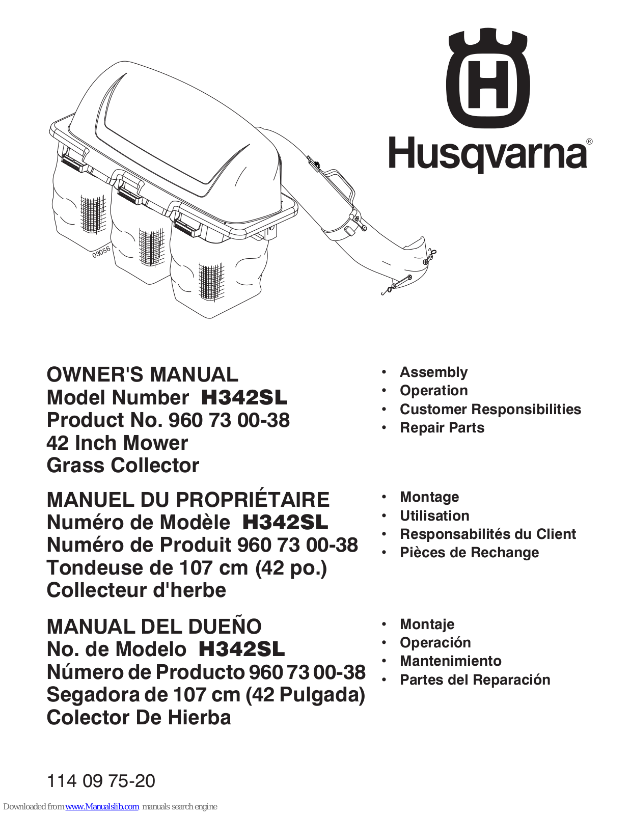 Husqvarna H342SL Owner's Manual - ManualMachine.com