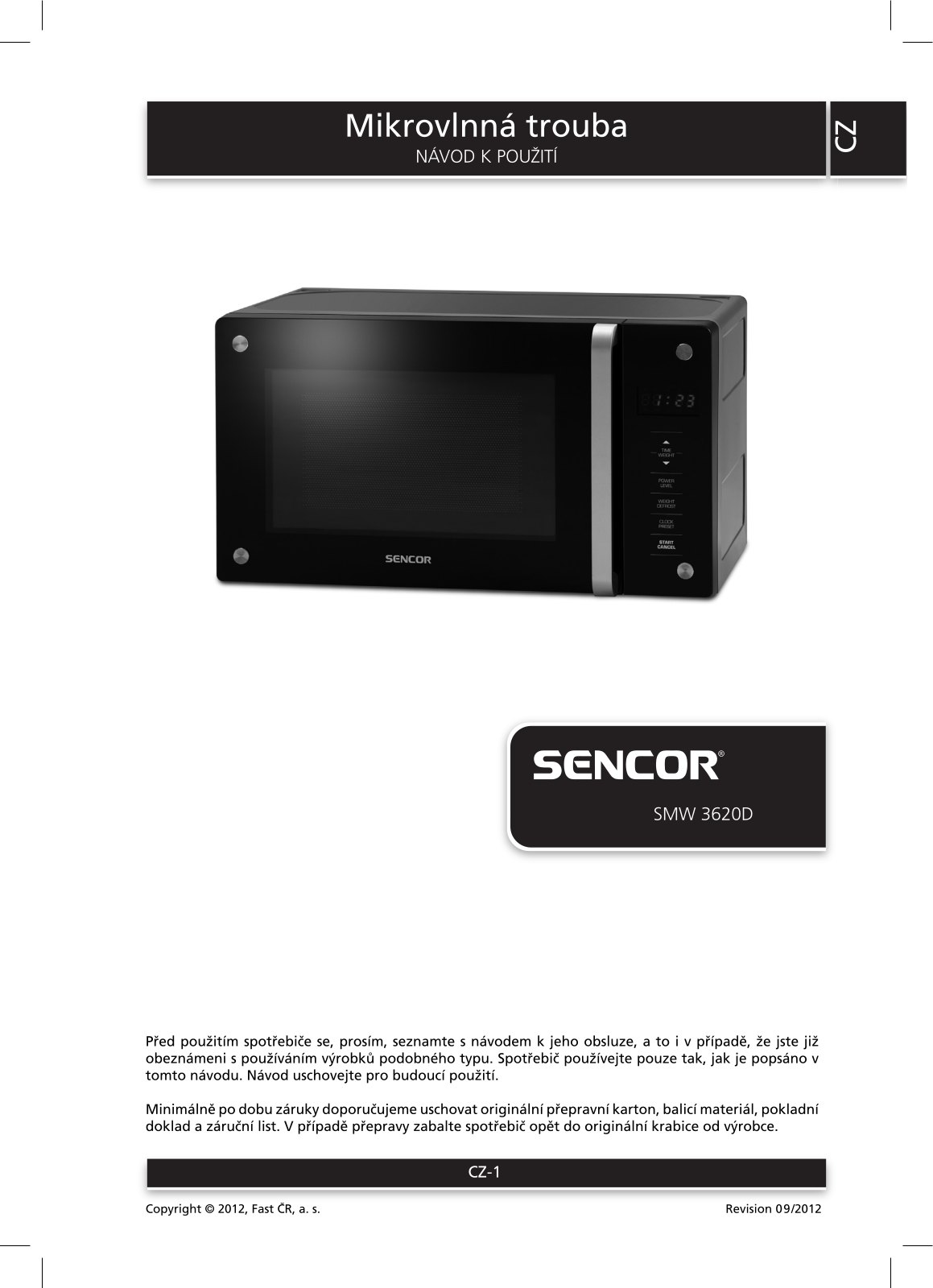 Sencor SMW 3620D User Manual