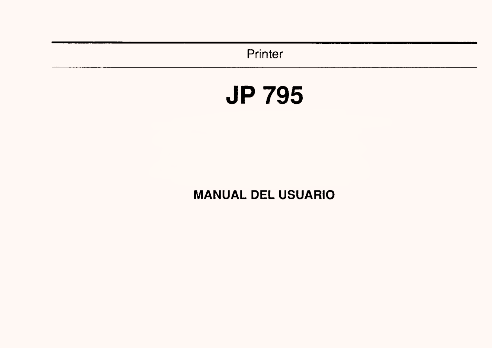 Olivetti JP 795 User Manual