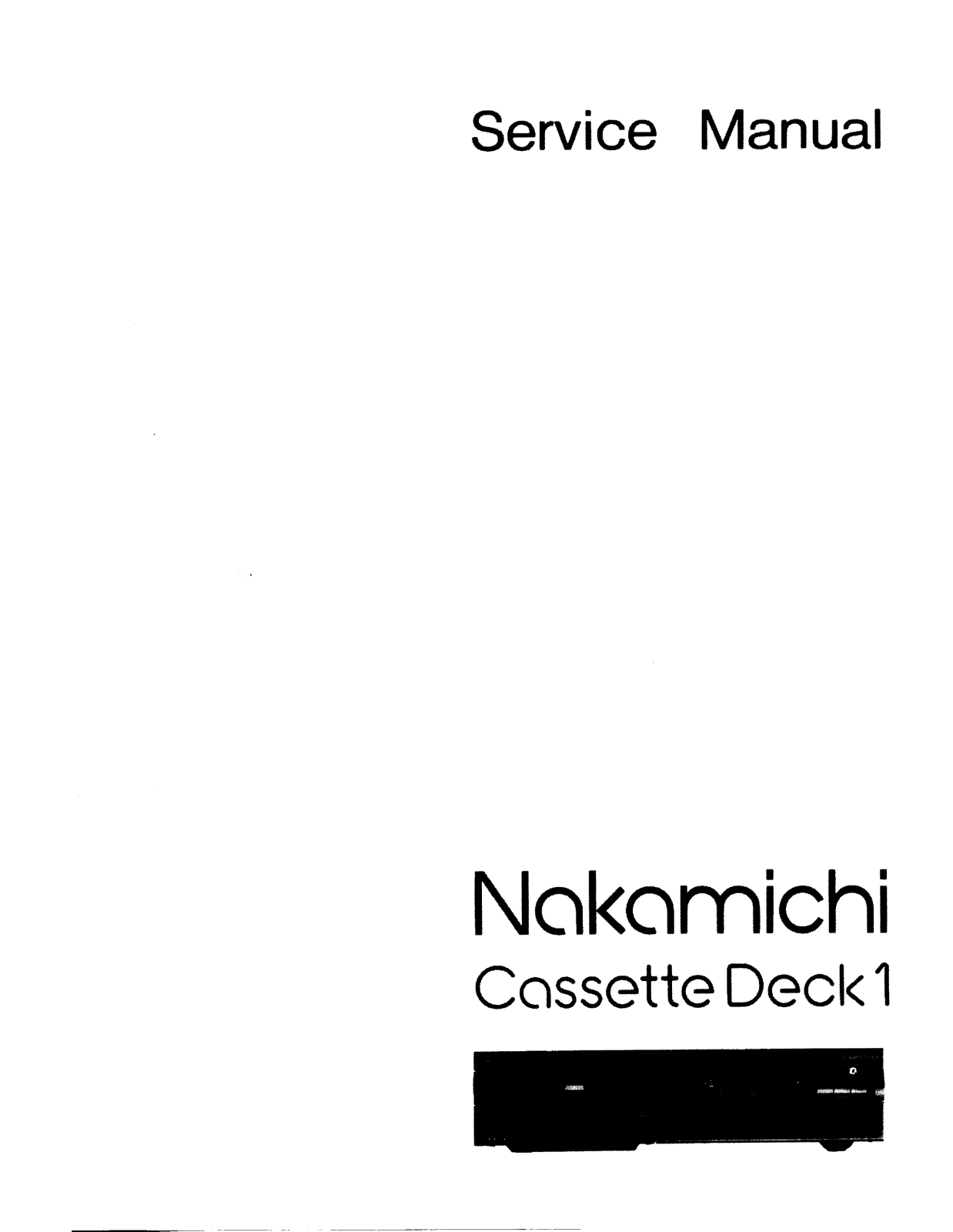 Nakamichi Cassette Deck Schematic