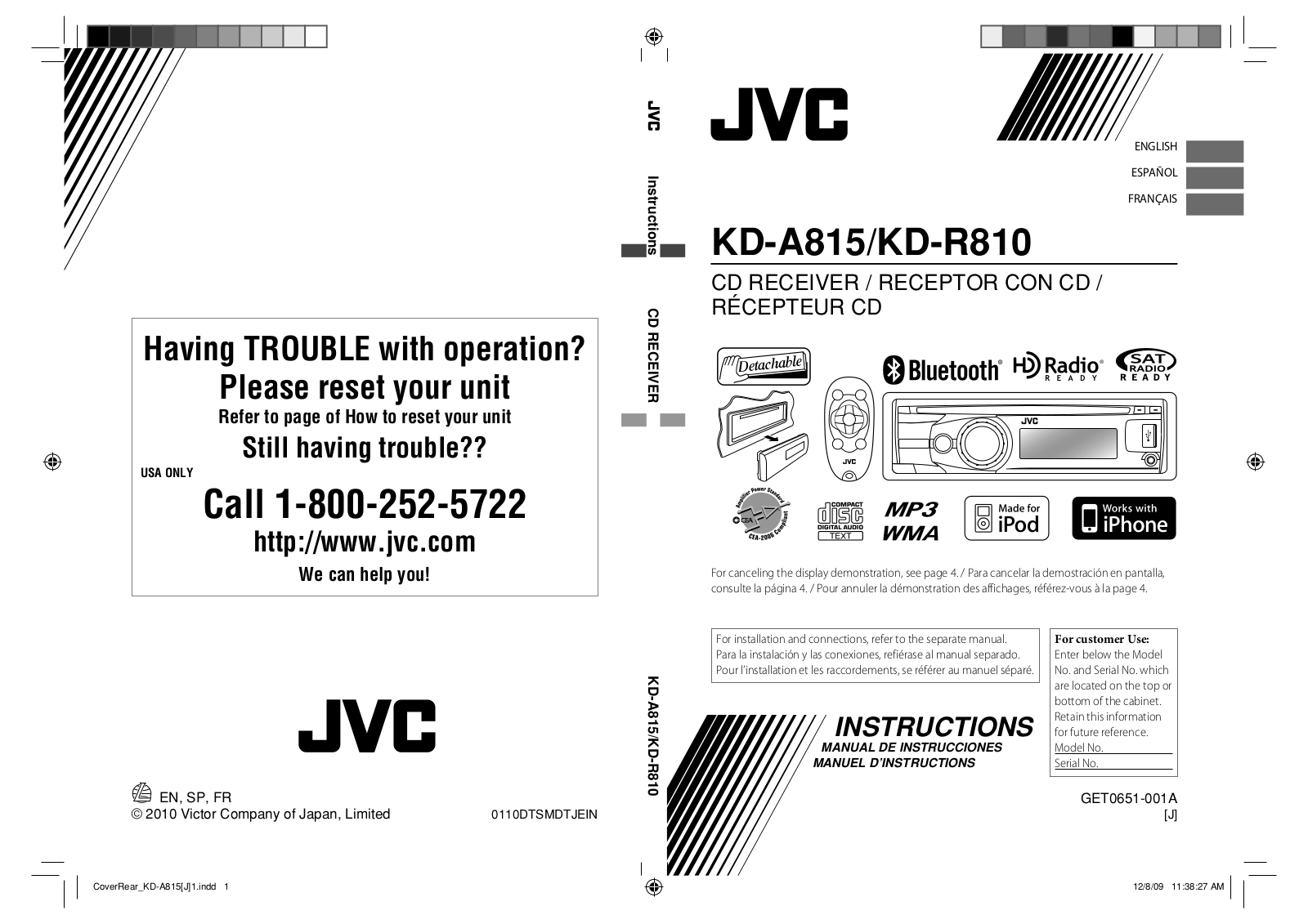 Alpine KD-A815, KD-R810 User Manual