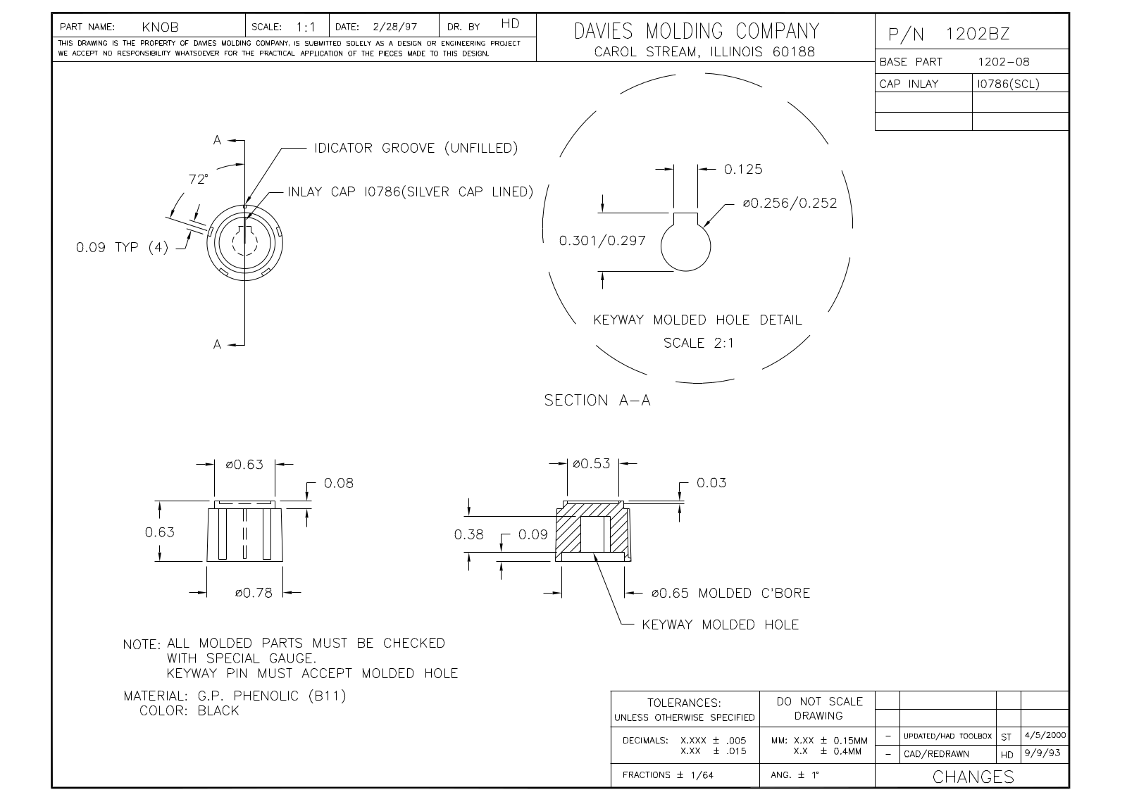 Davies Molding 1202BZ Reference Drawing