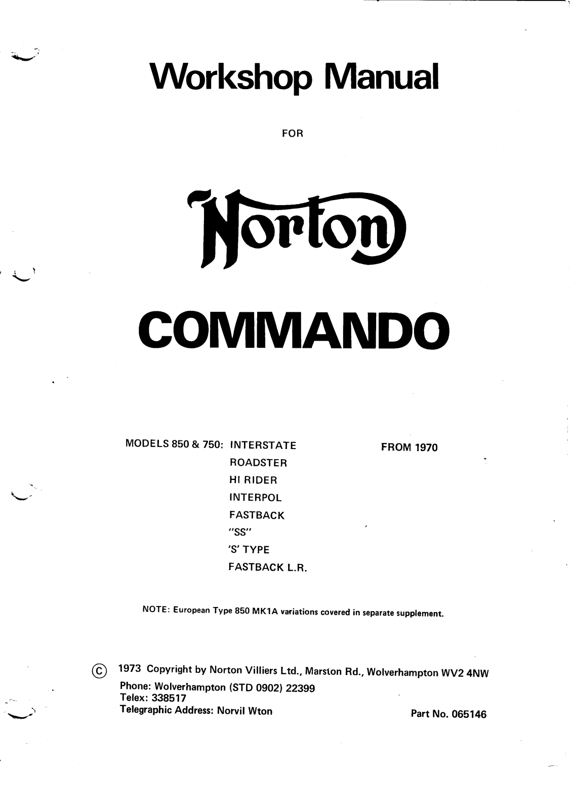 Norton Commando 850, Commando 750 Workshop Manual - ManualMachine.com