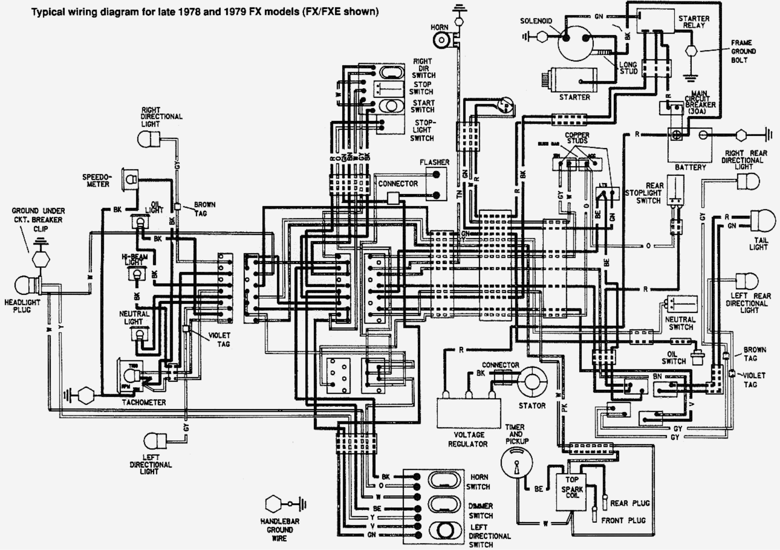 Harley Davidson FX 1978 1979 schematic