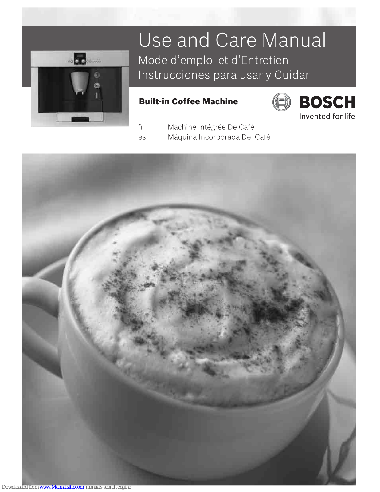 Bosch Built-In Coffee Machine, BICM24CS, KN68E75UC User Manual