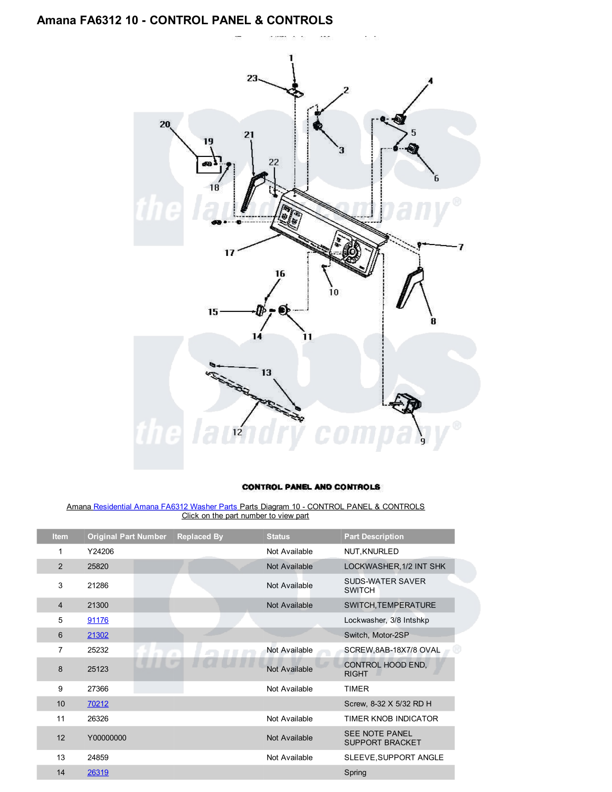 Amana FA6312 Parts Diagram