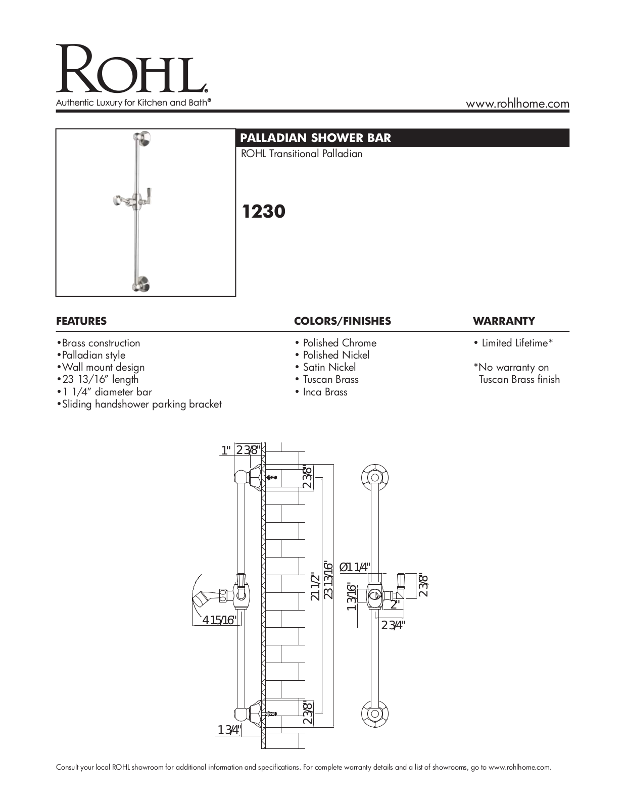 Rohl 1230STN User Manual