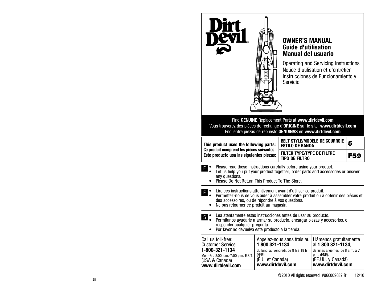 Dirtdevil UD70220 User Manual