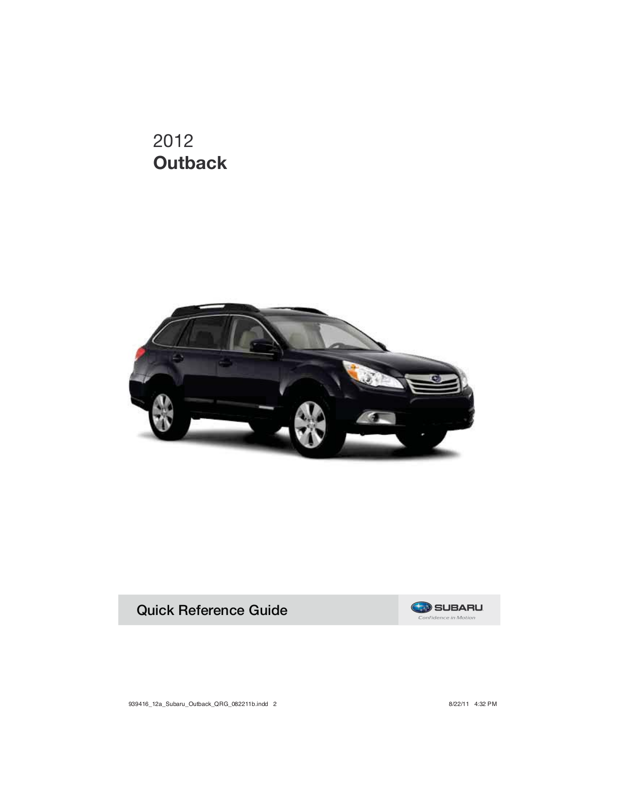 Subaru Outback 2012 Owner's Manual