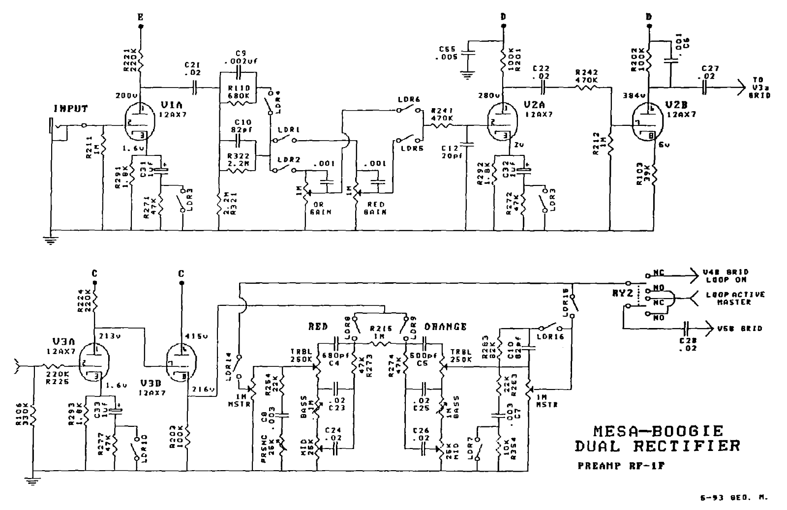 Mesa Boogie dual rectifier schematic