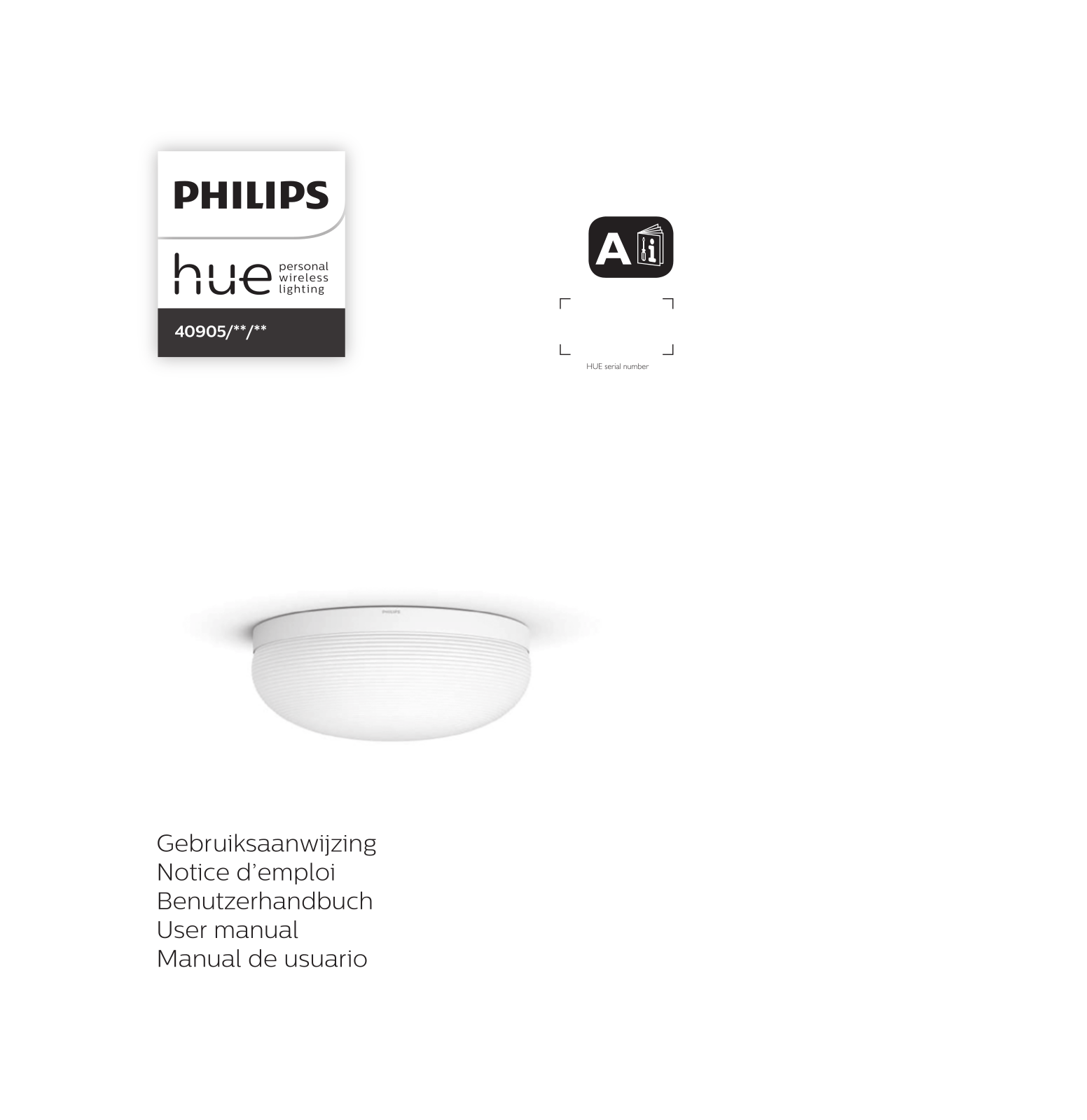 Philips Flourish Plafonnière White & Colour Wit User manual