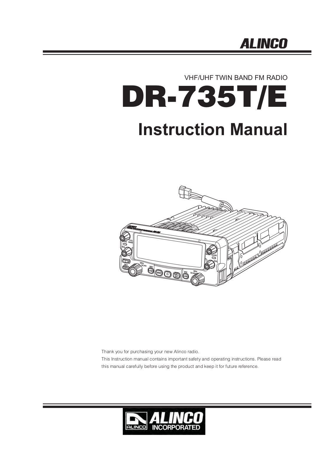 Alinco DR-735 User guide