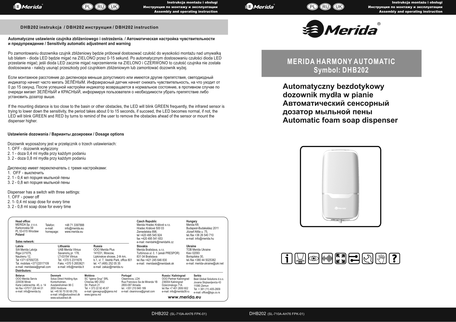 Merida HARMONY AUTOMATIC DHB202 User manual