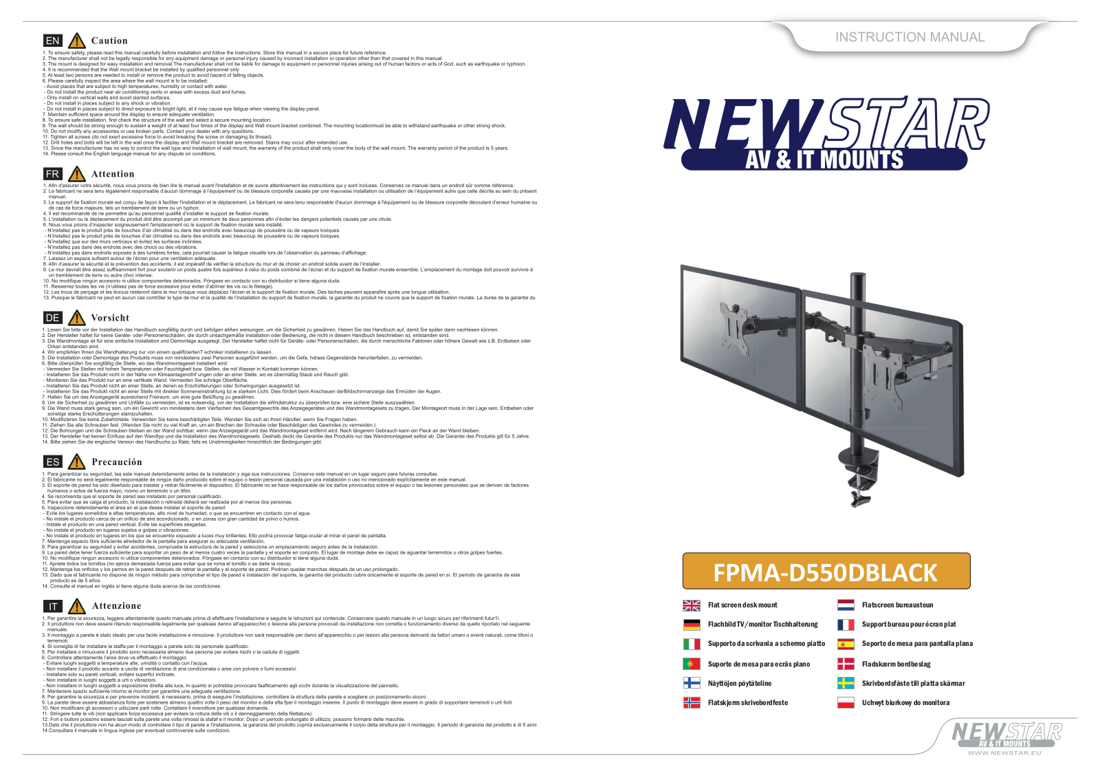 Neomounts FPMA-D550DBLACK User guide - ManualMachine.com