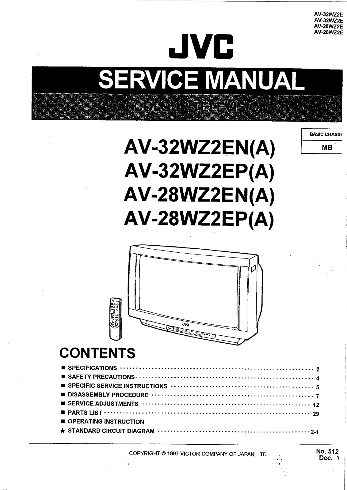 JVC AV28WZ2, AV32WZ2 Schematic