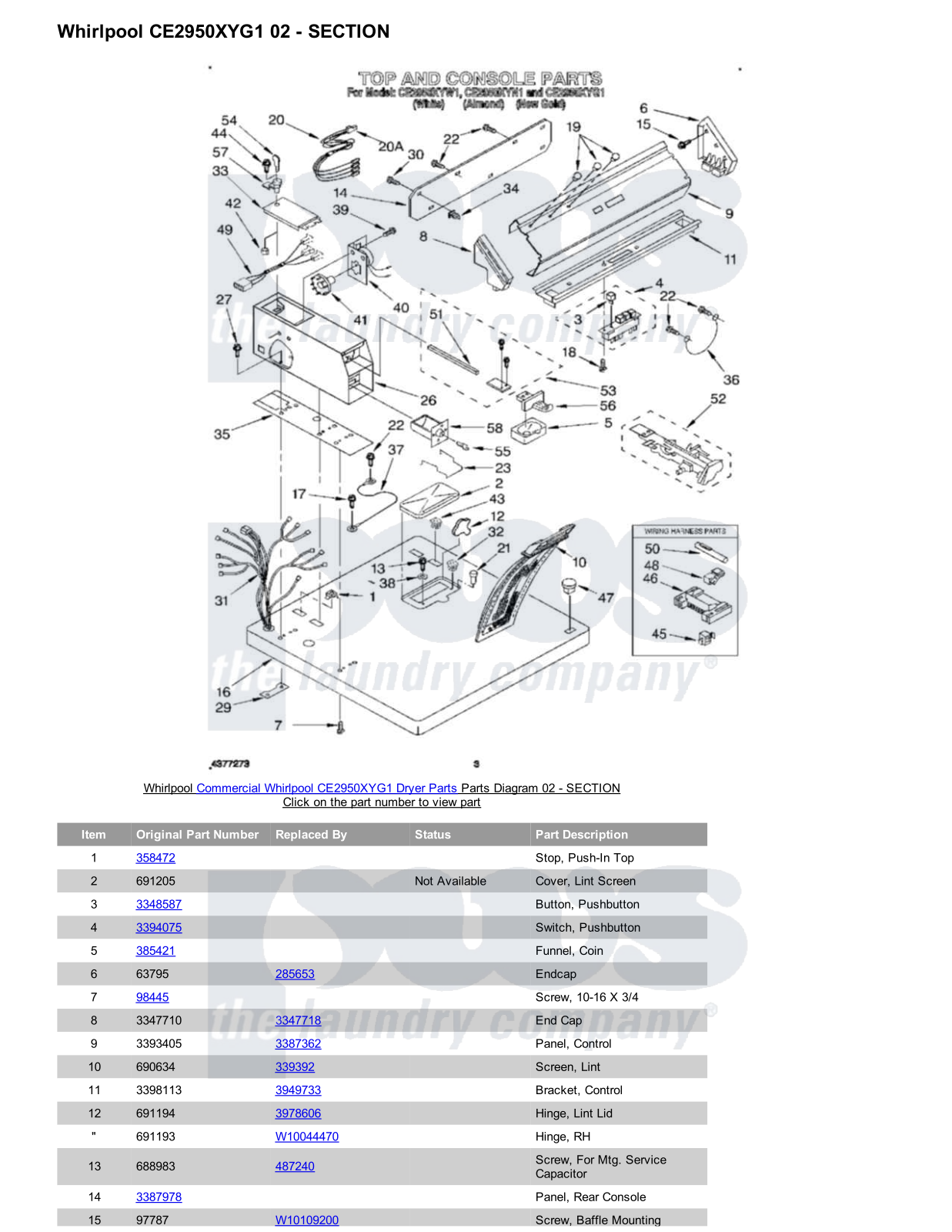 Whirlpool CE2950XYG1 Parts Diagram