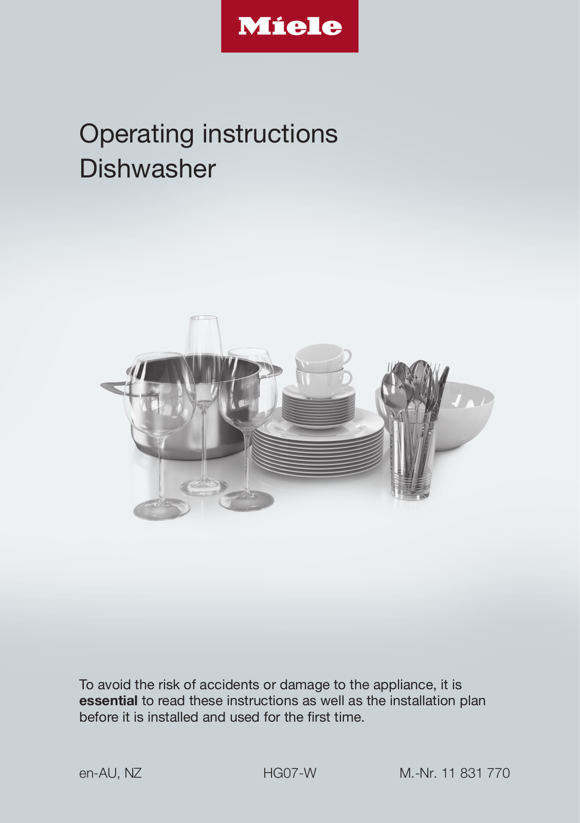 Miele G 7599 Operating instructions