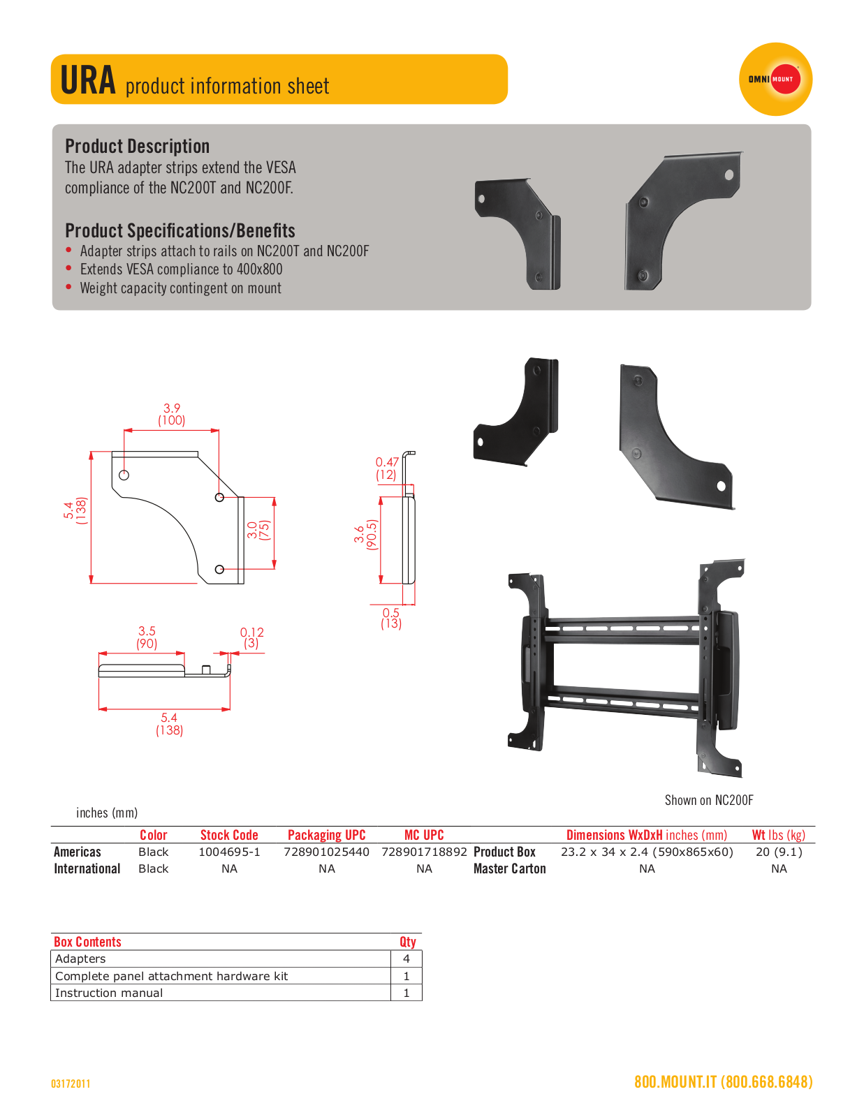 Omnimount URA Sales Sheet